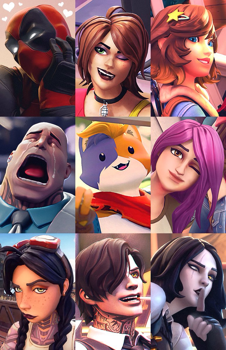 Martenno_Tweets's tweet photo. [ ESPIONAGE COLLAGE ] #FortniteArt #C2S2
#Deadpool #TNTina #Skye #Brutus #Meowscles
#GearSpecialistMaya #Jules #Midas #Marigold https://t.co/YaNpGCgHSq