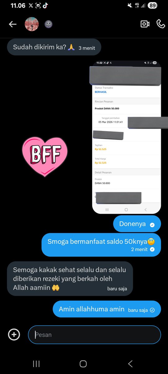 Pemenang pertama saldo give away 50k alhamdulilah sudah terkirim ya😇