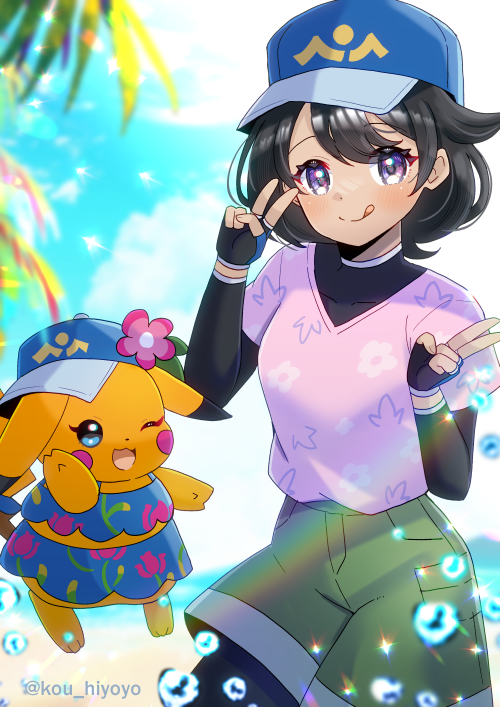 #ポケモン風波 のカゼピカくんとナミピカちゃん、どっちも南国っぽい衣装着ていて可愛いですよね🌺
個人的にはナミピカちゃんが好み！
#ポケモン #Pokemon
