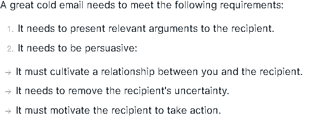 slave_100's tweet photo. Cold emails fail for one reason:

People write about themselves.

Great cold emails focus on the recipient.

✔ Show relevance
✔ Remove uncertainty
✔ Build connection
✔ Ask for one action

Cold email ≠ spam
Cold email = opportunity 📧🚀 https://t.co/TxgJASnIC5