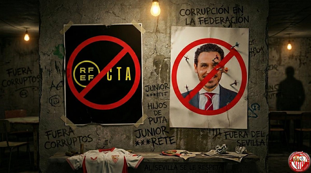 PSDEALG's tweet photo. Contra las mafias: A F I C I Ó N
#CTACorrupción #JuniorDimisión
#AlSevillaSeLeRespeta #Pañolada8M #SevillismoUnido https://t.co/aqo07xV6jE