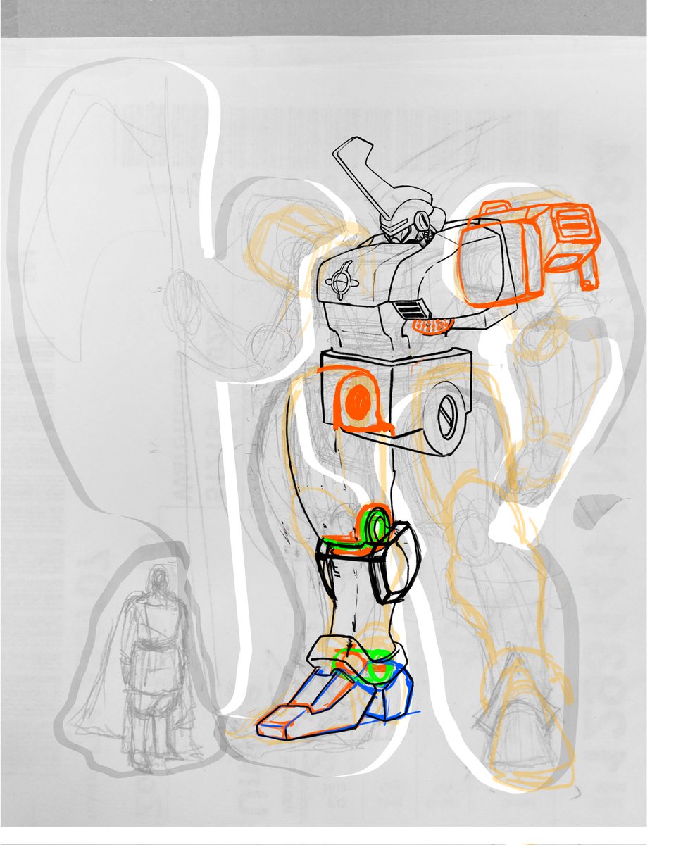 plastic_peon's tweet photo. Finished a rough design of my new mech. Going to add more surface details and maybe make some changes to certain areas. https://t.co/wv5i9vHVaC