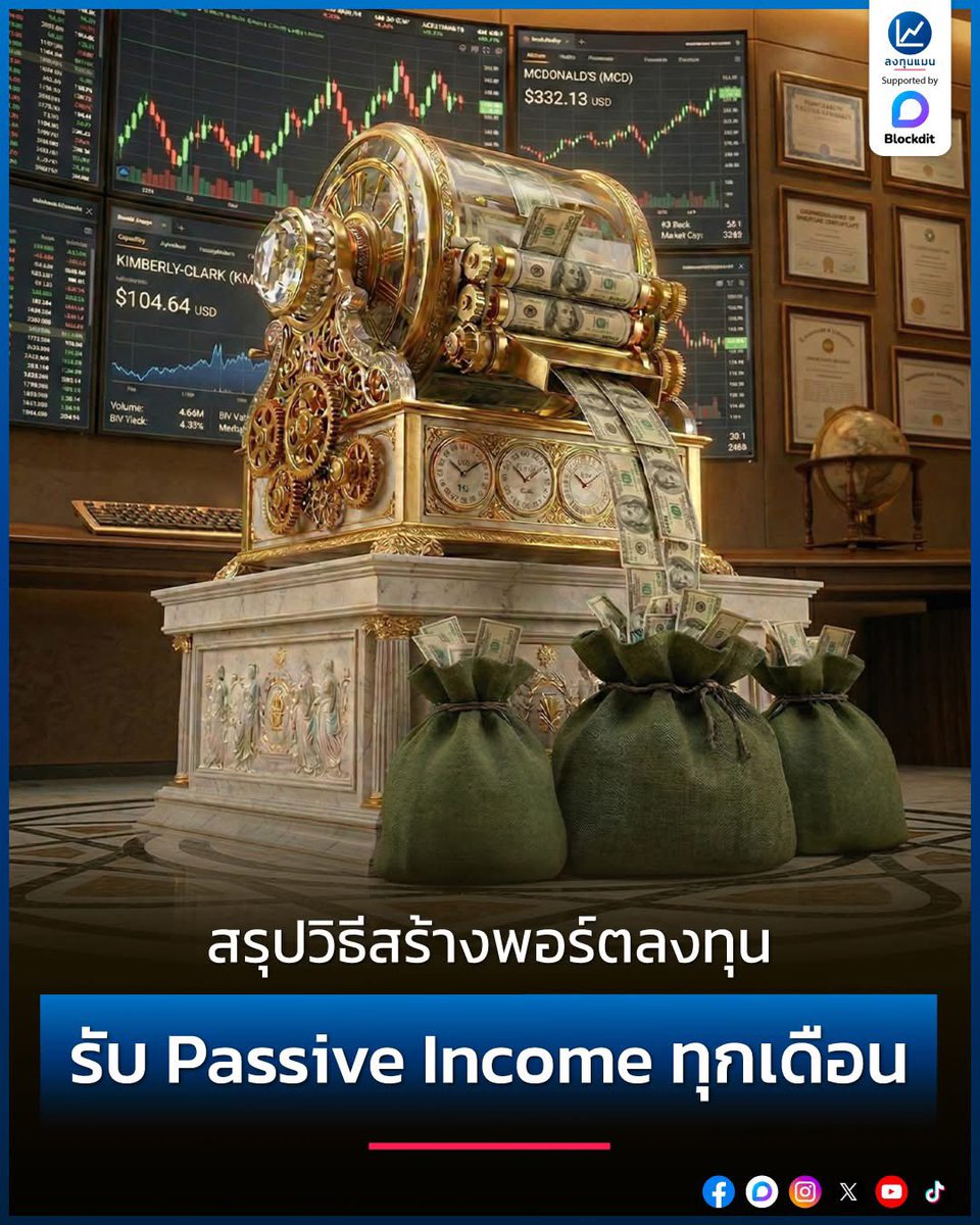 longtunman's tweet photo. สรุปวิธีสร้างพอร์ตลงทุน รับ Passive Income ทุกเดือน /โดย ลงทุนแมน

เมื่อก่อนการสร้างพอร์ตที่ให้ Passive Income หรือสร้างเงินเข้าบัญชีทุกเดือนอาจเป็นเรื่องยาก เพราะหุ้นไทยและกองทุนรวมส่วนใหญ่ให้ปันผลเพียง 2 ครั้งต่อปีเท่านั้น และมักจ่ายปันผลในช่วงเวลาที่ใกล้ ๆ กัน

แต่ปัจจุบันเราสามารถทำได้ง่ายดาย เพราะใคร ๆ ก็เข้าถึงหุ้นนอกอย่างหุ้นสหรัฐฯ ที่มีความถี่และรอบการจ่ายปันผลที่มากกว่าเดิมได้แล้ว รวมถึงมีเทคโนโลยีที่เอื้อต่อการสร้างพอร์ตรับเงินรายเดือนด้วย

อยากมีพอร์ตลงทุน รับ Passive Income ทุกเดือน ทำอย่างไร ?
ลงทุนแมนจะเล่าให้ฟัง
https://t.co/xAfjw42E01
