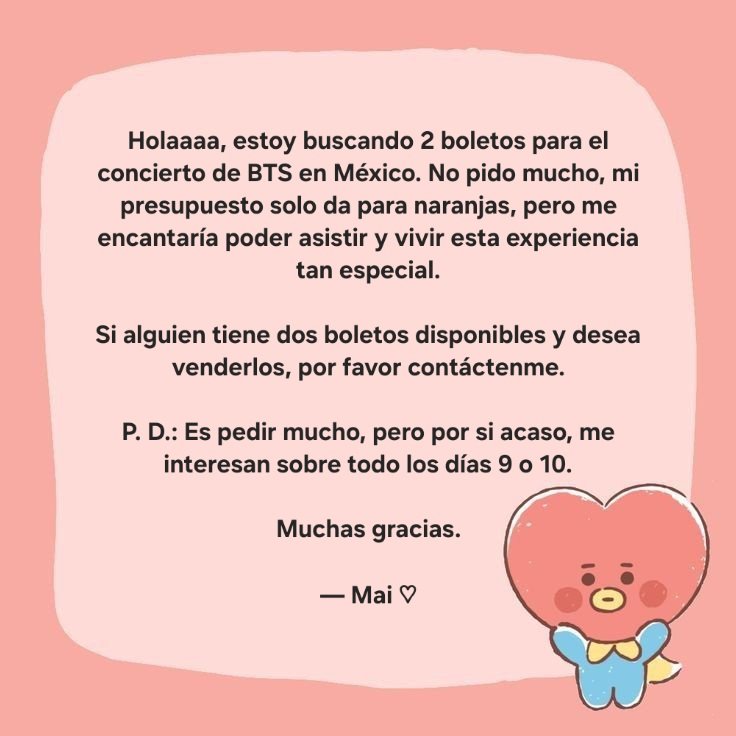 Vendan vendan vendan, 2 boletos porfiiiiisss🥺🫶🏻

##BTS_WORLDTOUR_MEXICOCITY
