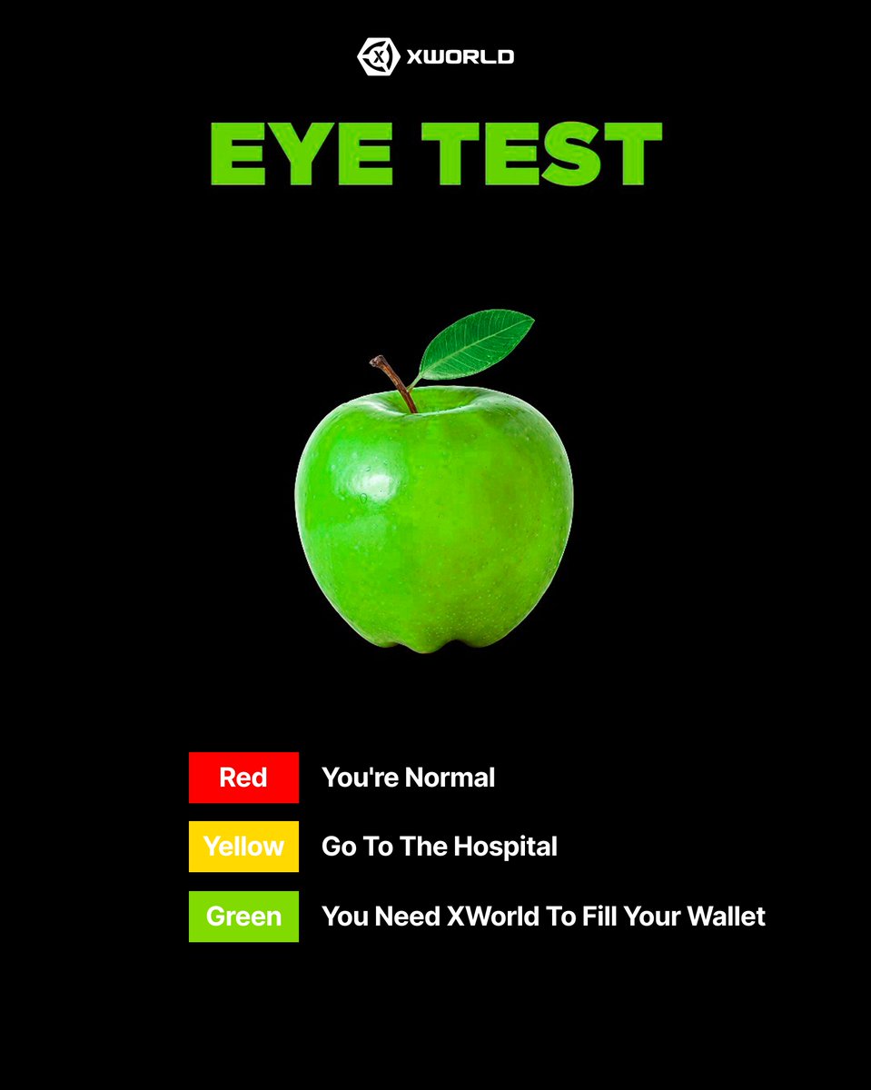 xworld_ai's tweet photo. What color do you see first? 👀
If it’s green… congrats! Your wallet might get heavy with $WORLD, $BUILD & $USDT 💸