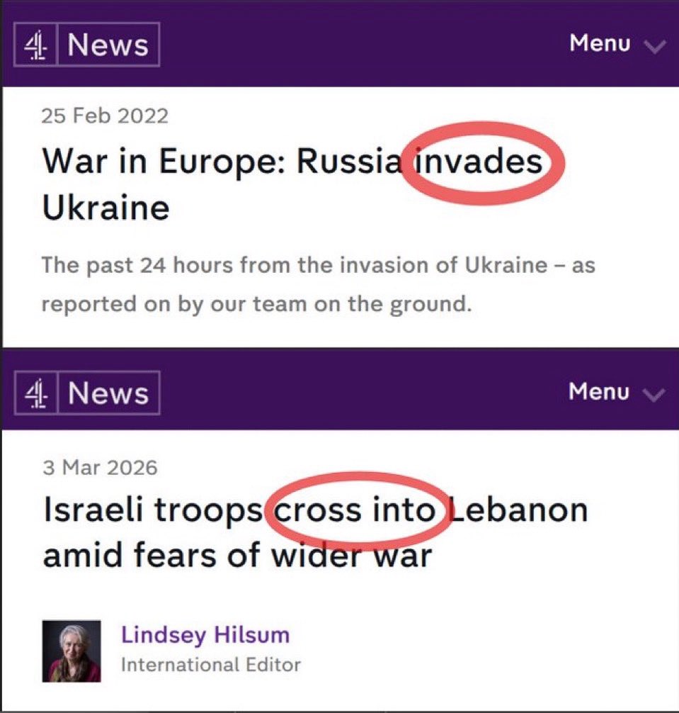 When it’s Russia, it’s “invades.” When it’s Israel, it’s “crosses into.” 🙄
