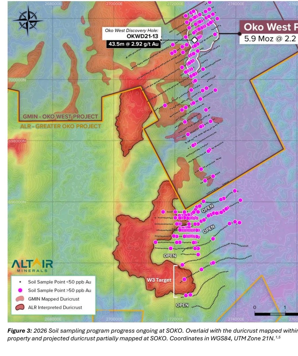 RawMinerals's tweet image. $ALR hitting the right anomaly. I.e Oko sheer corridor✅️

Infill &amp;amp; extensional soil assays expand W1 target to a major &amp;gt;100ppb Au soil anomaly✅️

Appendix A : Read it ASAP

#SA #Guyana #Tier1 #Gold
