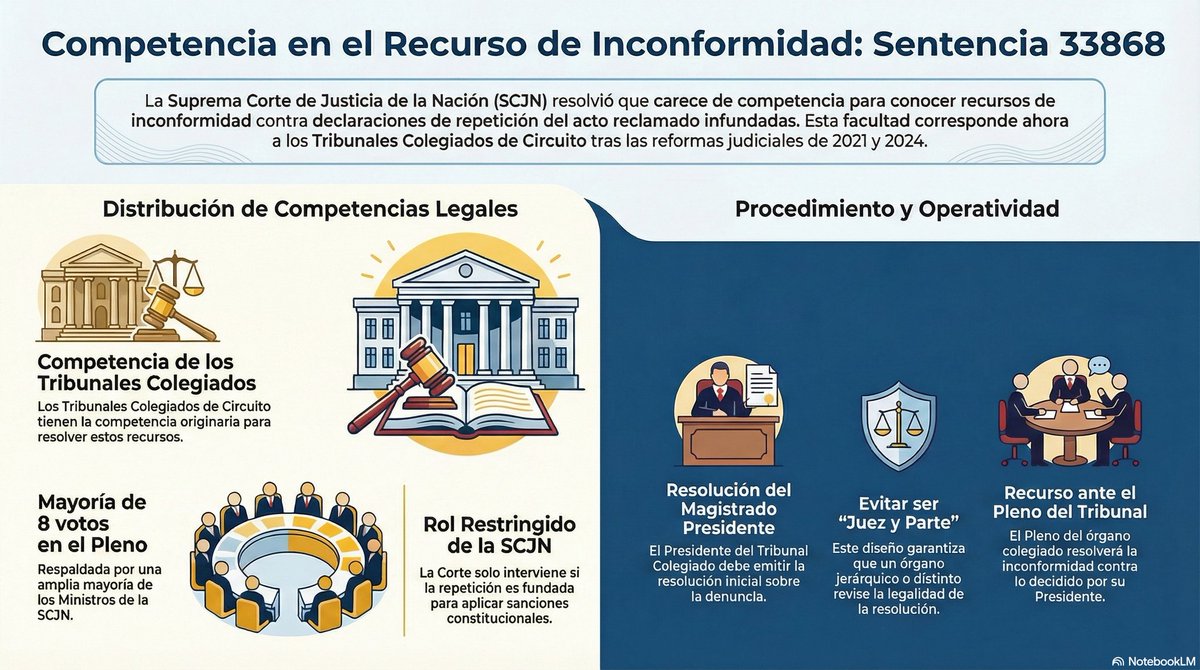 Registro digital: 2031798
Tesis: P./J. 5/2026 (12a.)
CUMPLIMIENTO DE SENTENCIAS DE AMPARO DIRECTO. COMPETENCIA DEL PRESIDENTE DEL TRIBUNAL COLEGIADO PARA PRONUNCIARSE SOBRE LA DENUNCIA DE REPETICIÓN DEL ACTO RECLAMADO.
youtu.be/jvBWhrztcAw?si…