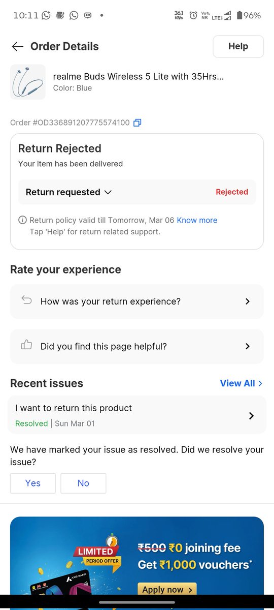 sanjit_zone's tweet photo. @flipkartsupport @Flipkart Maine flipkart se neckband order Kiya tha jisme eartips missing hai.
Return  ye bolke reject kr diya gya ki ye open box delevery tha.
Inke delivery partner otp ke liye panick krdete hai. https://t.co/8ZM1DQyty0