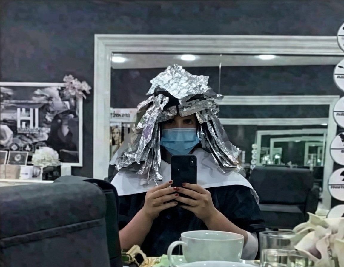 My wife showing me a picture of her getting her hair done. 

I asked if she was preparing to fight a group of large teenage turtles?