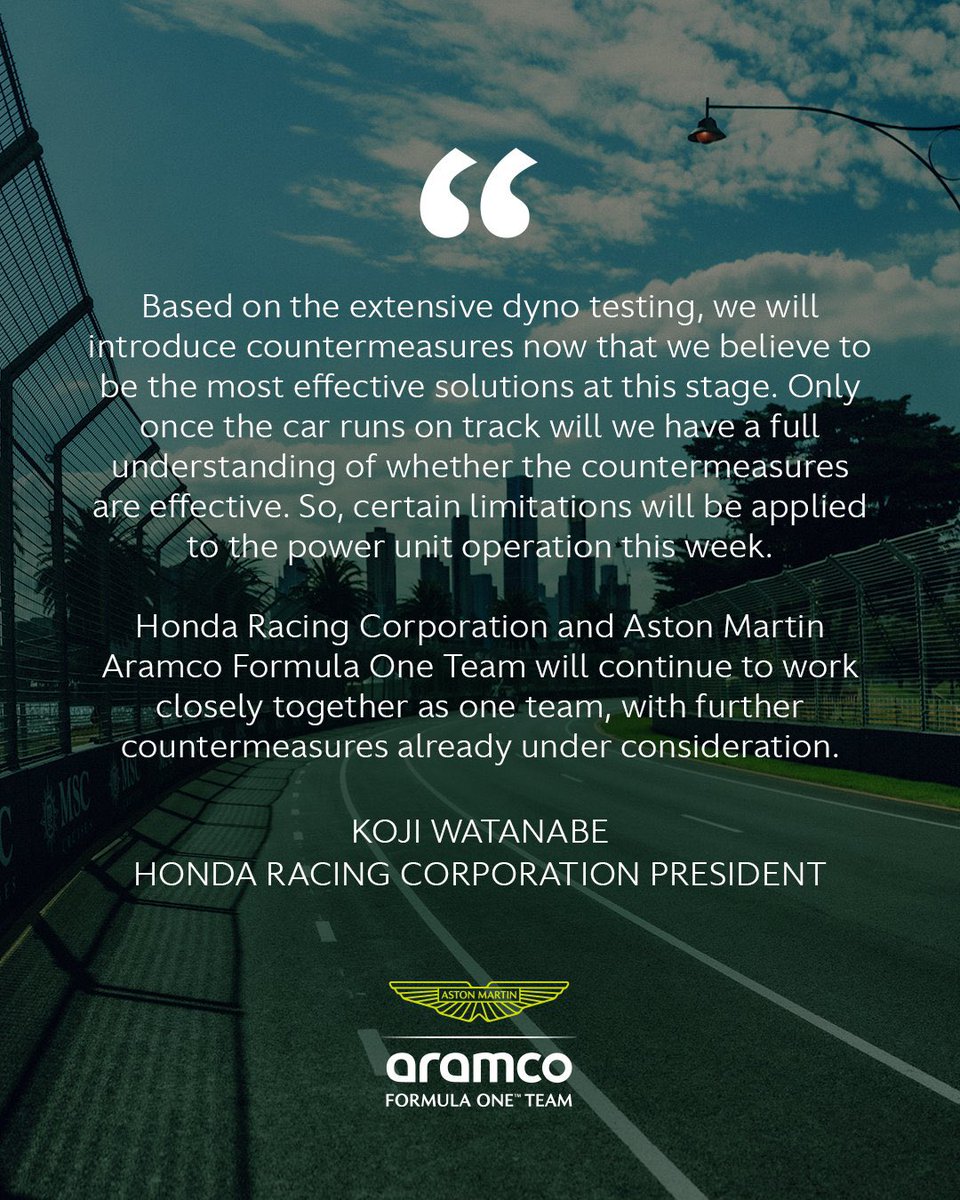 JorgeDialogante's tweet photo. Aston Martin y Honda confirman lo que comentamos @AleVillegas_11 y un servidor en nuestro podcast Punto Motor, que el auto es un pastel con la masa cruda. El chasis vibra y los pilotos lo sienten y solo rodarán unas vueltas en Australia #F12026 #AstonMartin #AutralianGP https://t.co/HCnBRT61Sj
