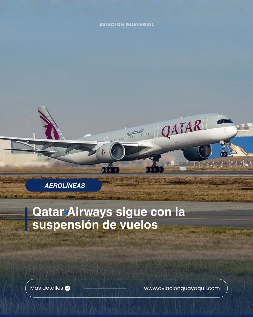 #AEROLÍNEAS | Qatar Airways informó que sus vuelos continúan temporalmente suspendidos por el cierre del espacio aéreo de Catar. La aerolínea indicó que reanudará operaciones cuando la autoridad de aviación civil confirme que es seguro hacerlo.

Desde el 5 de marzo, operará