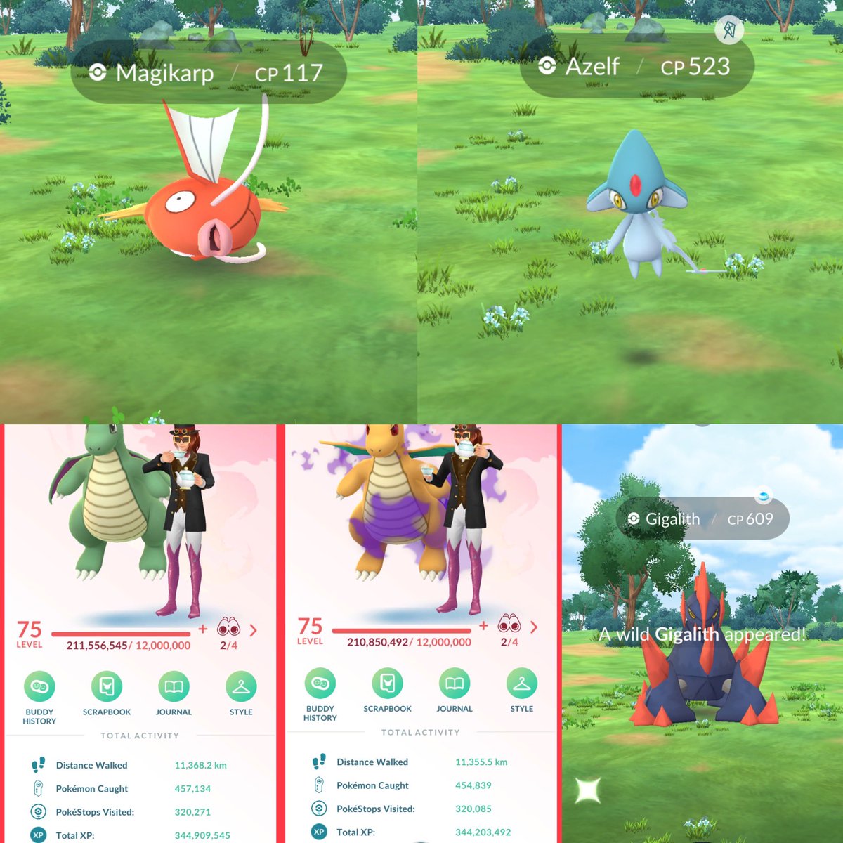 2295 Catches todah
1 hundo 💯 only 🤨
Azelf wtf? 😂
Wild Gigalith was very cool 😅
#PokemonGo #PokemonGoApp