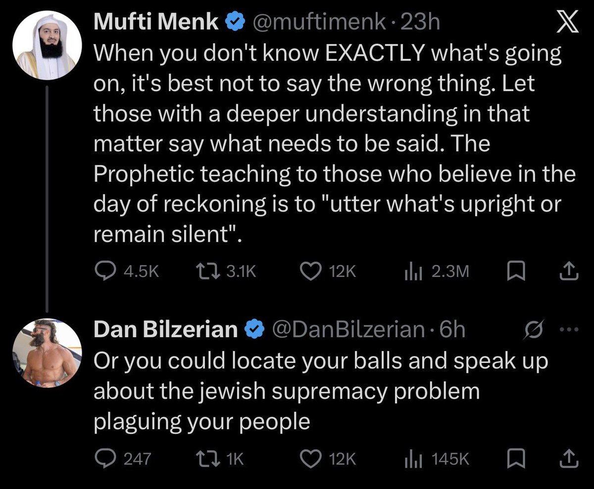 darthweit2's tweet photo. Ok guys that dan Bilzerian roasted Mufti Menk was not on my cards for 2026!

But still well said by Dan! https://t.co/g6JvEHy1Oh