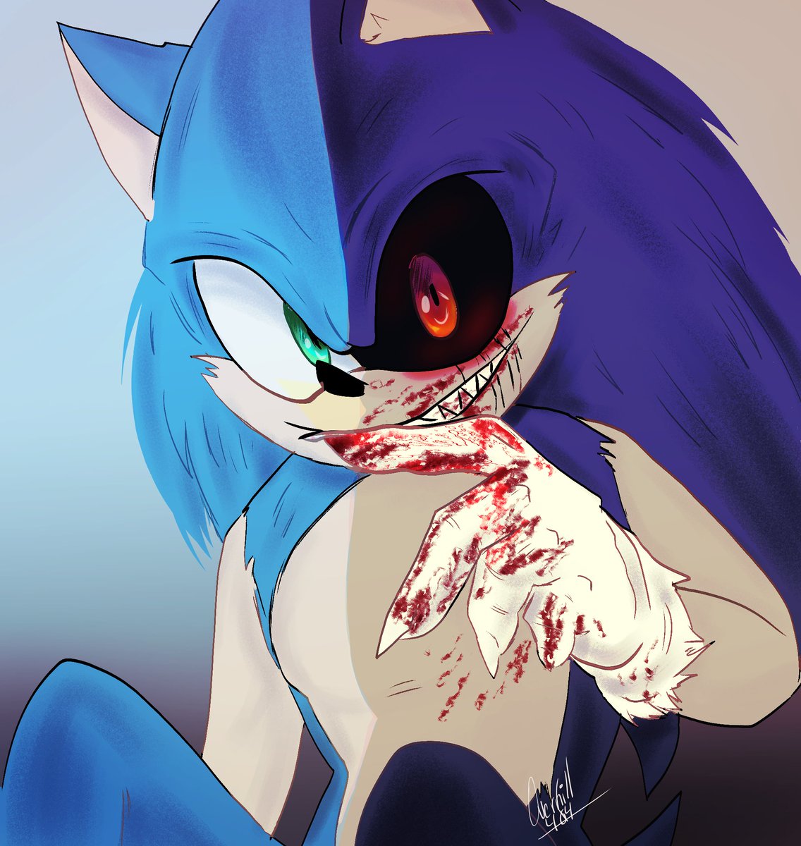 Sonic or Exe ? 
#fanart #SonicTheHedgehog #sonicexe #creepy