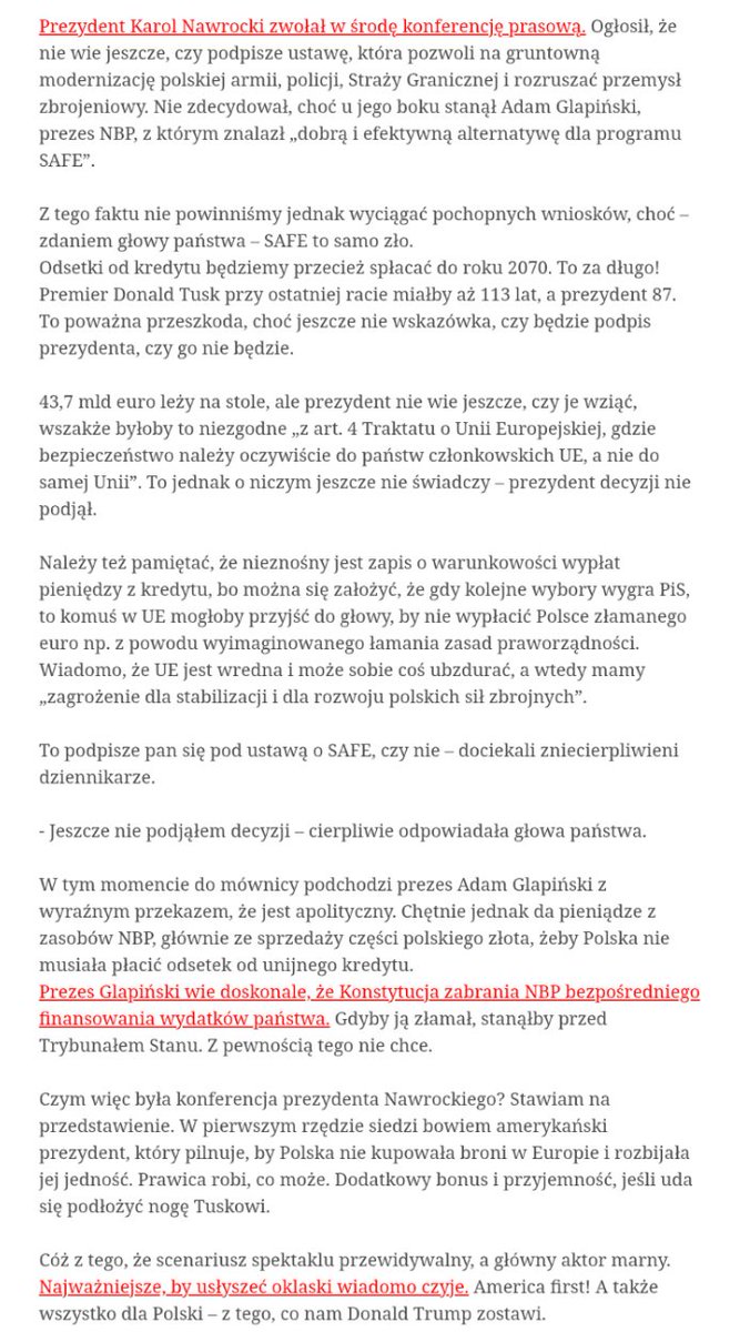 Wszystkim uszczęśliwionym z powodu cudu nad Wisłą dokonanego przez dwóch geniuszy, polecam ten krótki artykuł autorstwa Pana Dariusza Kortko, szefa redakcji lokalnych Gazety Wyborczej.