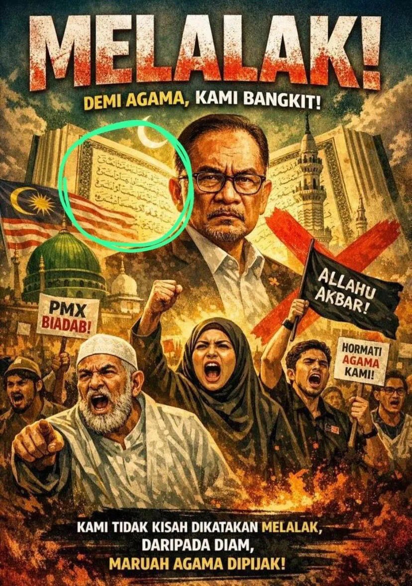 Betapa jahilnya ilmu agama para walaun. Buat poster Ai, sampaikan diorang sendiri tak sedar diorang sedang menghina isi kandungan Al-Quran.

Ayat Quran dalam poster ni terabur, tunggang terbalik. Ini yang dipanggil pejuang agama?