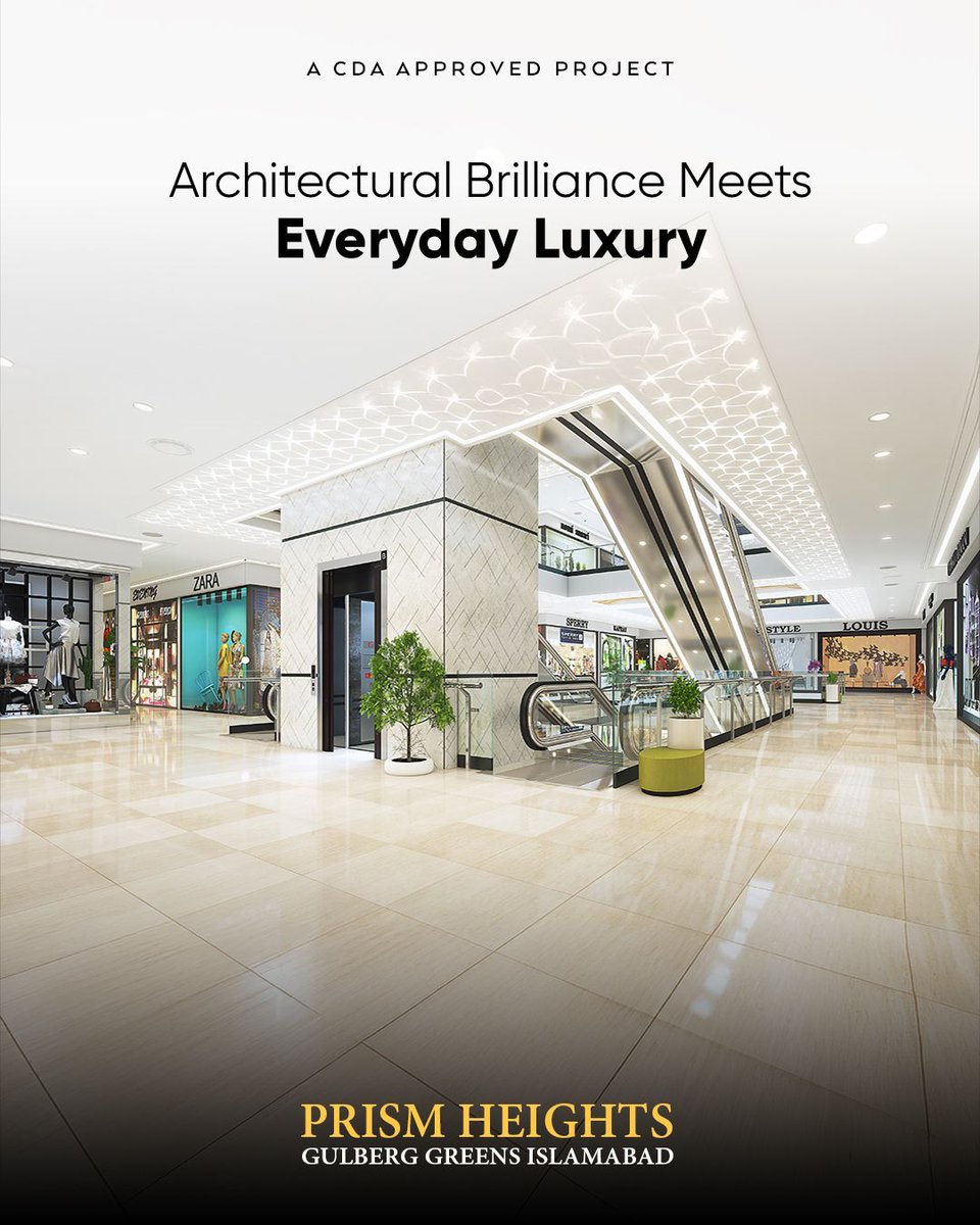 PrismHeightsIsb's tweet photo. Luxury is defined by space and light. With an expansive central atrium and exceptionally wide corridors, Prism Heights breathes natural daylight into the heart of the building, avoiding the cramped feel of standard high-rises. Experience an atmosphere of complete openness. https://t.co/FuV2QYhYaw