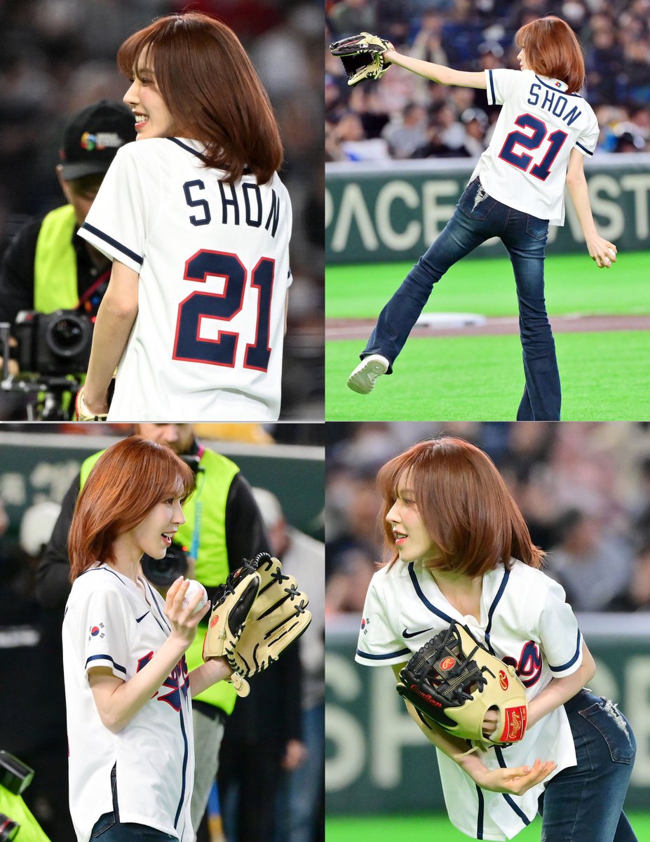 Wendy First Pitch for Team Korea 🩵