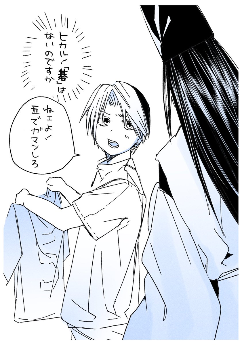 別に着るわけでもないのに服を選んでくる佐為と何故か譲歩してあげるヒカル