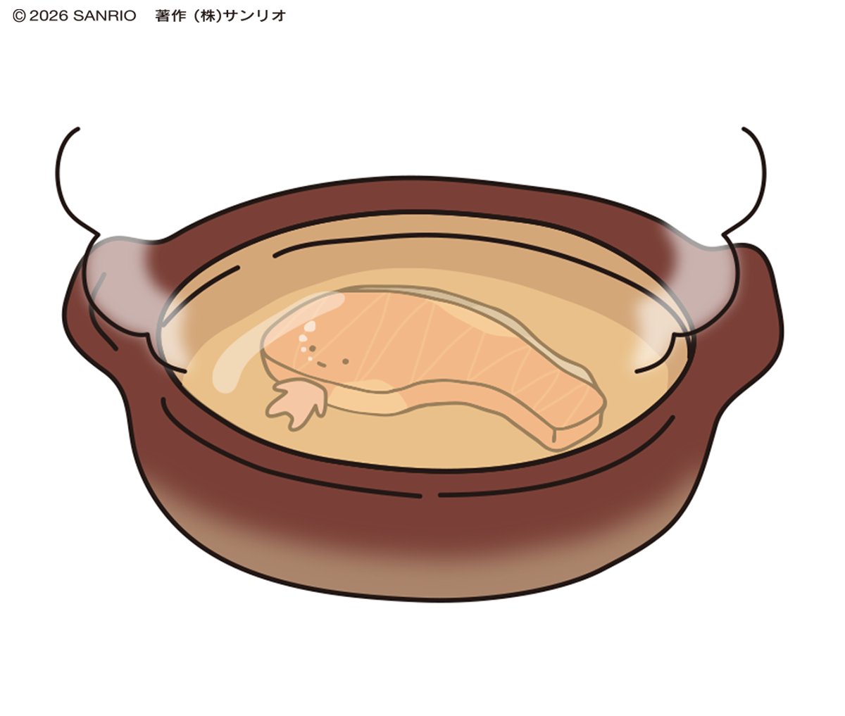 なんだか…
だれとも…会いたくないきぶん…
（たくわんわんは　のぞく）
そんなときは　おだしにドボン…
しばらくここで
ゆっくりするね…