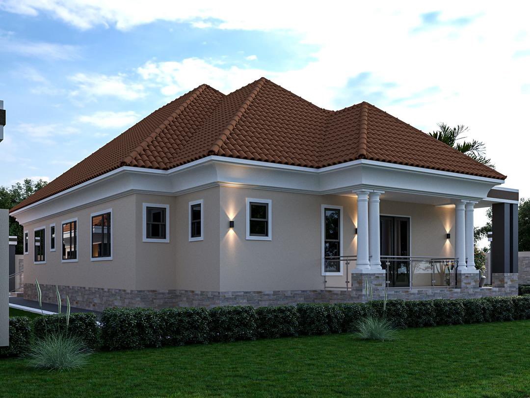 century_civil's tweet photo. Today I’m introducing a beautiful four-bedroom house concept designed for comfort, style, and modern living. 
1. Having a nice wide well designed entrance shade. 
2. Open concept of the lounge and dinning area.
3. Well spaced kitchen with a pantry and a kitchen shade.
4. A well spaced Master bedroom with a both sided walk in closet and a wide bathroom with a bath tube. 
5. A prayer room for the prayer warriors.
6. The other two bedrooms fully self contained with a Wadrobe/closet. 
7. The other bedroom sharing a bathroom with a visitors.  

Inbox us for such a house plan on 
+256 774 317 292