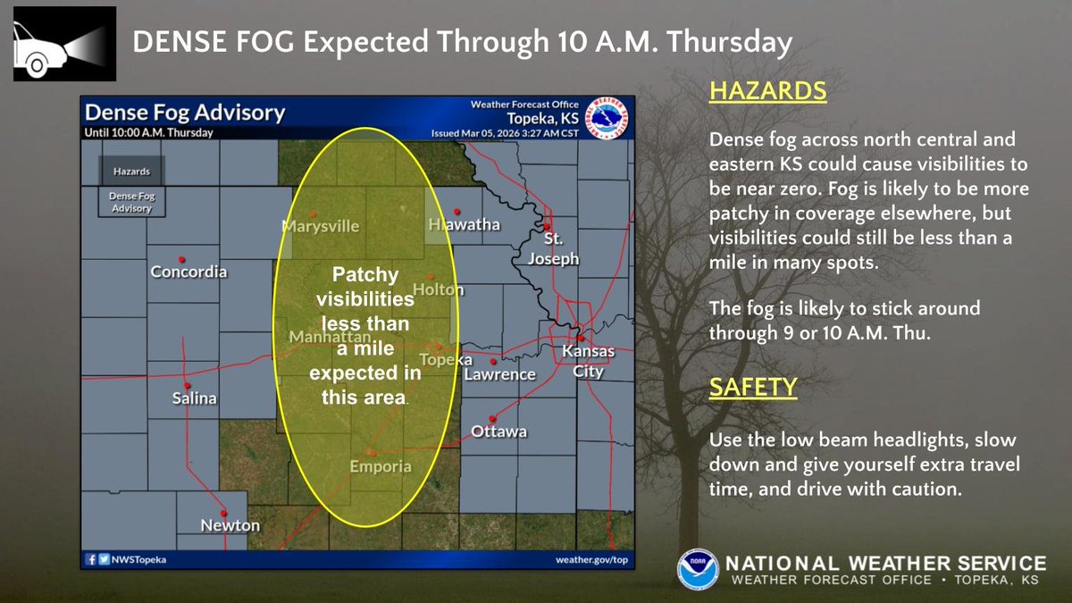 A Dense Fog Advisory has been issued for portions of north-central and ...