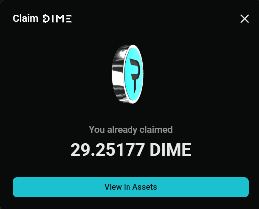 avaibhav's tweet photo. @paradex $DIME token is live

Check yours : https://t.co/cOJjyIw60N

I got 29.25 $DIME for 35 XP https://t.co/xV3R9wGrsz