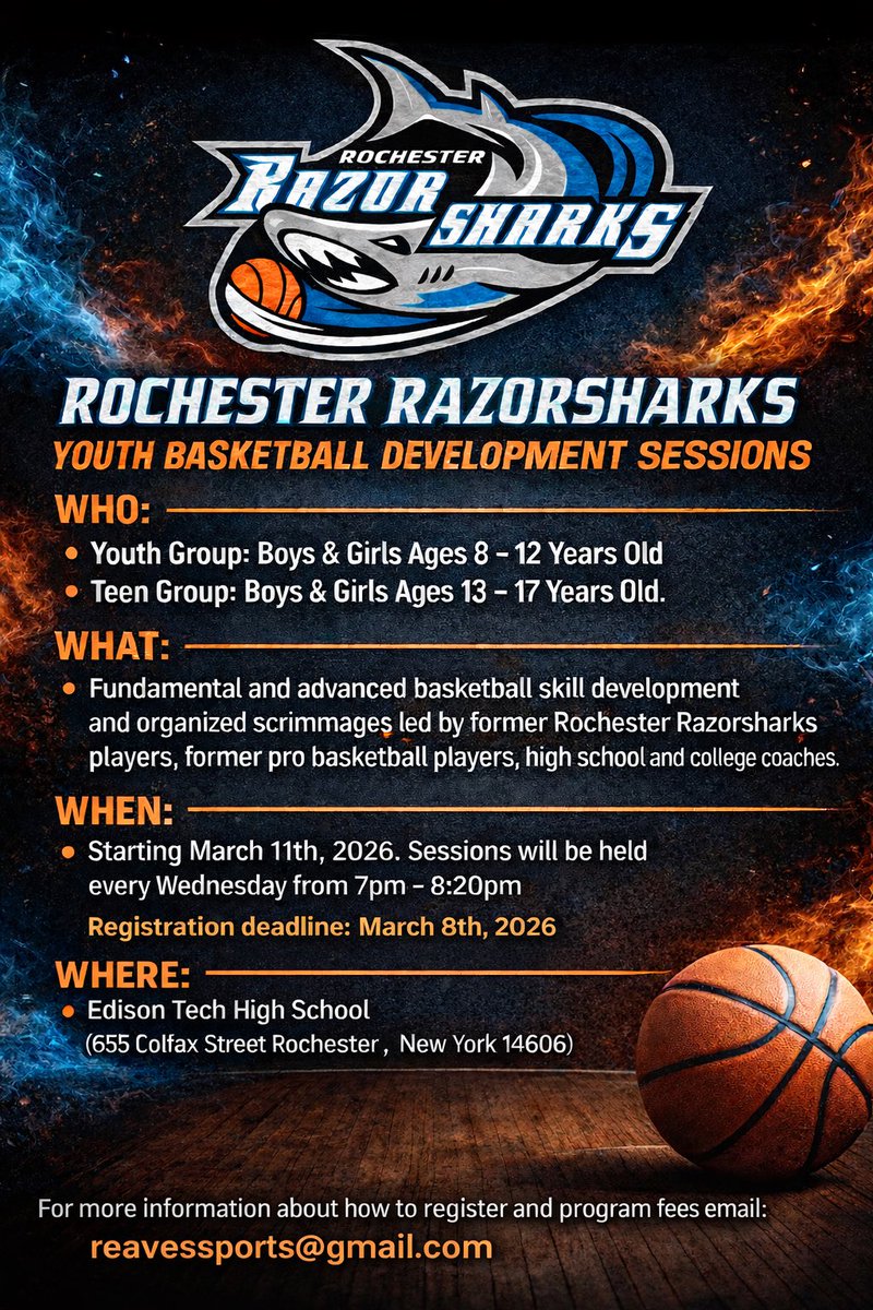 🦈🏀🚨
Limited availability for small group sessions. Only accepting  8 participants per age group.

Program Registration Link: 
docs.google.com/forms/d/e/1FAI…