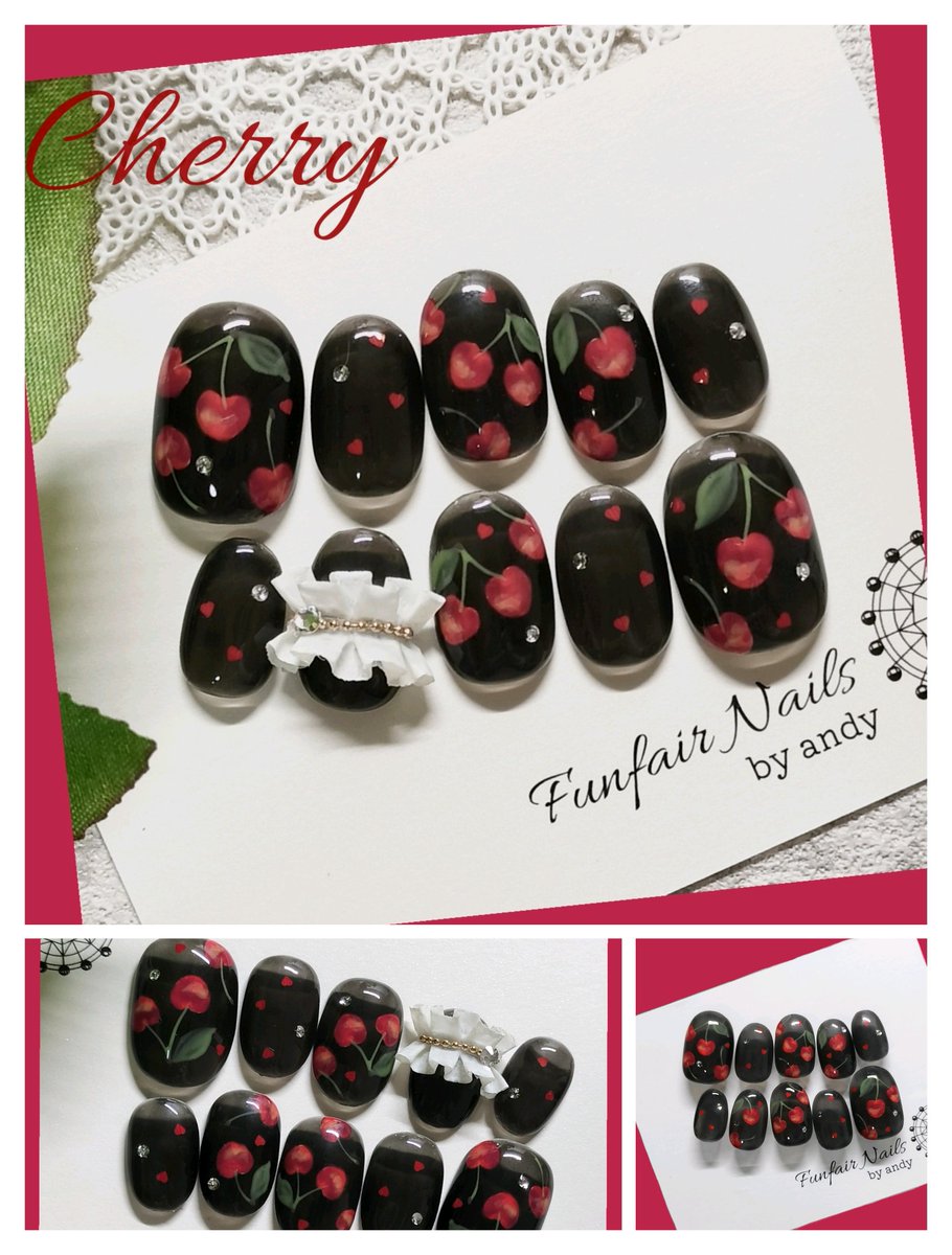 FruityCherry🍒

手描きのチェリー柄に小さなハートとストーンを散りばめてガーリーに♡
ゴスロリマーケットで販売します

デザイン詳細はこちら
funfairnails.shop/items/111837019

#ネイルチップ
#ゴスロリマーケット
#GLM14
4月5日(日)出展