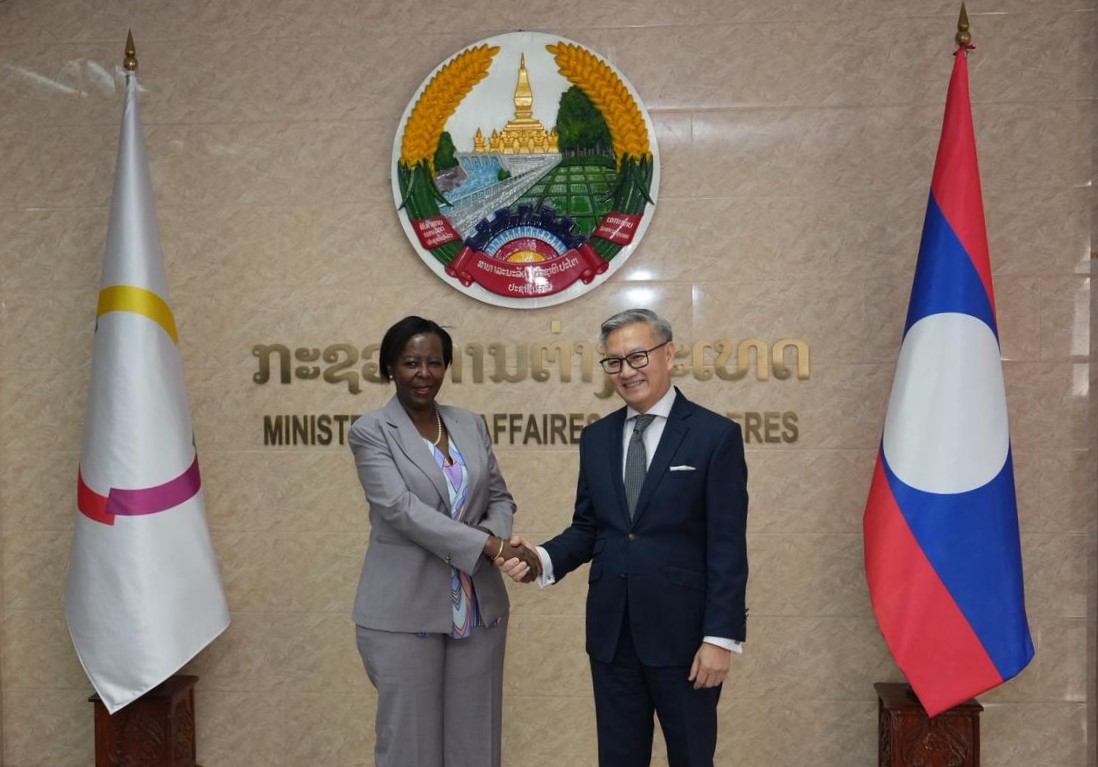 En déplacement à Vientiane (Laos), la Secrétaire générale de la #Francophonie, <a href="/LMushikiwabo/">Louise Mushikiwabo</a>, a été reçue en audience par le ministre des Affaires étrangères de la République démocratique populaire lao, Thongsavanh Phomvihane.

À cette occasion, ils ont échangé sur les projets de