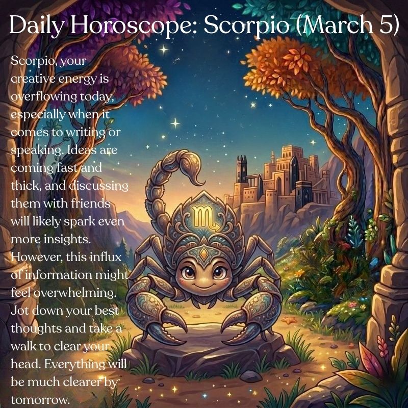 zodiac_echoes's tweet image. Daily Horoscope: #Scorpio March 5
zodiacechoes.com/scorpio-march-…
#Scorpio♏️#ScorpioSeason #TeamScorpio #ScorpioEnergy #Horoscope #Horoscopes #DailyHoroscope #Astrology #AstroTwitter #Zodiac #ZodiacSigns