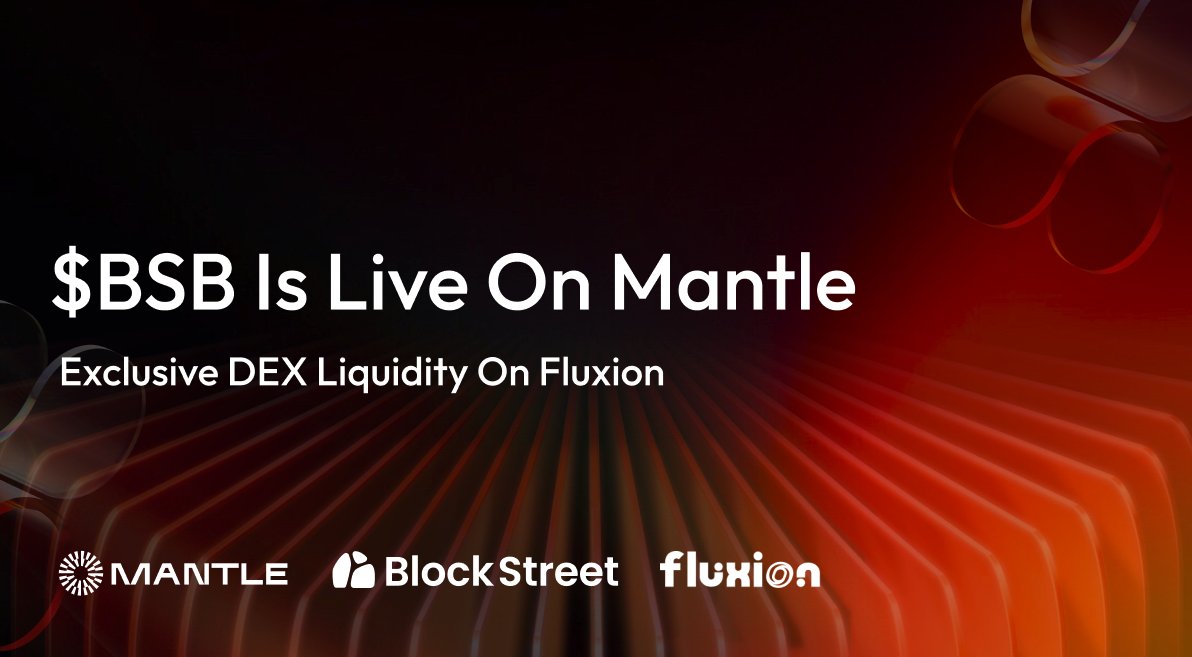 We are excited to announce the official listing of
<a href="/BlockSt_HQ/">Block Street</a>  ($BSB) on Fluxion!

$BSB/ $USDT0
Trading pool is now LIVE for the $BSB community

Pool Info
app.fluxion.network/pool/0xdc16ff7…