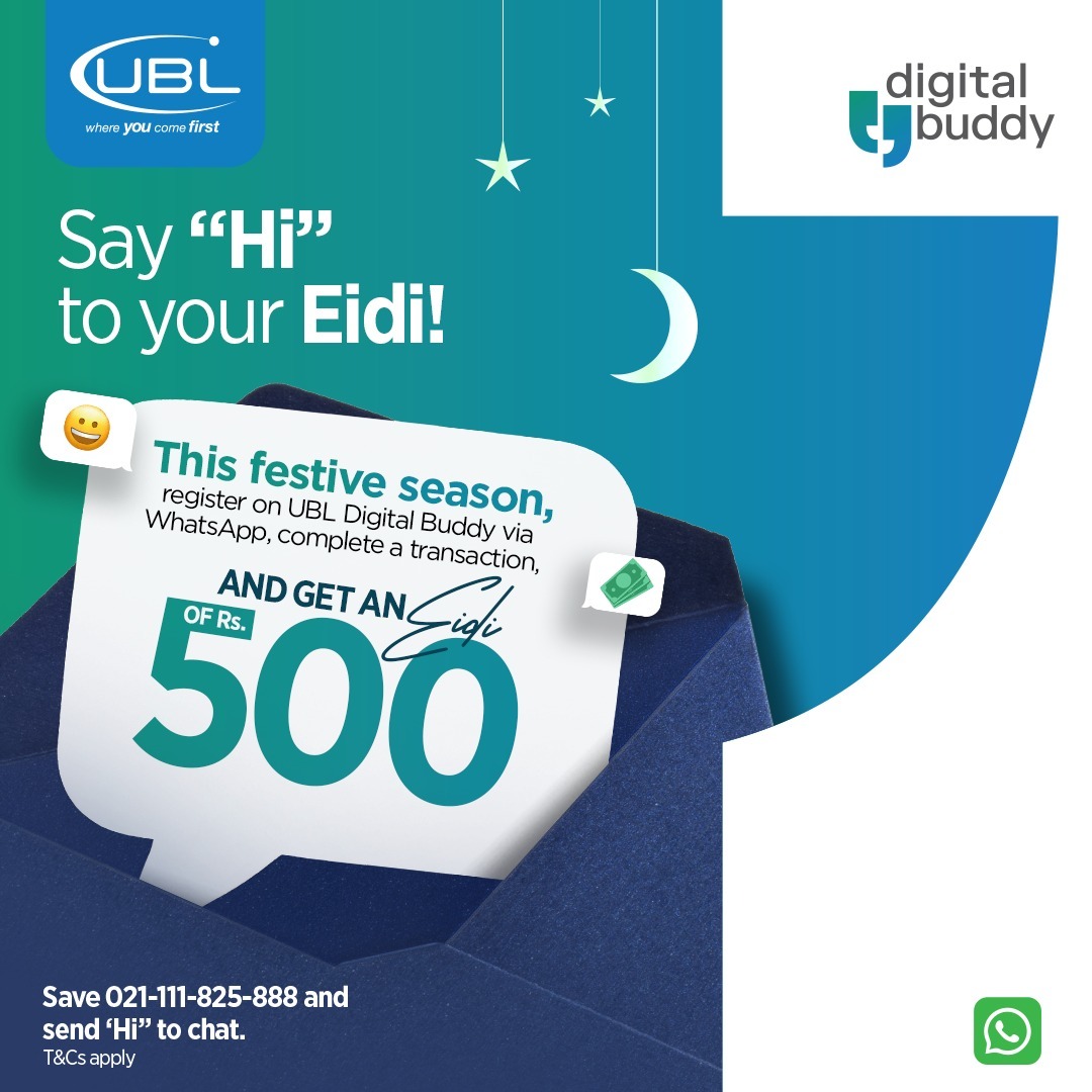 Celebrate Eid with UBL Digital Buddy! Register on WhatsApp & get Rs ...