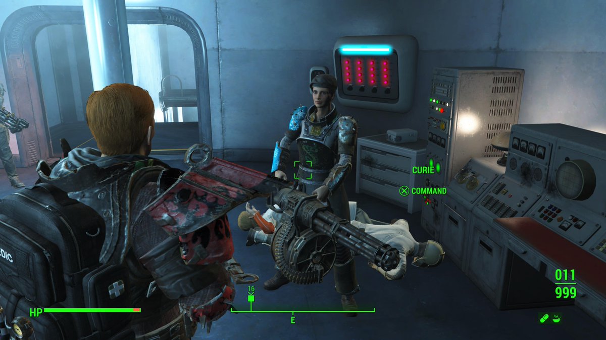 rolling up to the institute and Miss Curie steps outta the teleporter So Fucking Ready. It's either a sledgehammer or the BFG for her. Love.
#Fallout4