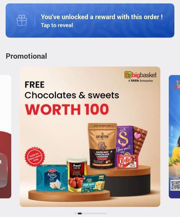 DealsOnly__'s tweet photo. Dominos × Bigbasket ₹100 Free Chocolate Or Sweet Offer

Order Anything From Dominos &amp; Get ₹100 Bigbasket Voucher For Free

Now Go To Bigbasket > Search Chocolate Or Sweet > Make A Cart Value Above ₹100+ > Apply Code &amp; Get ₹100 Off https://t.co/sznRIPVx8J