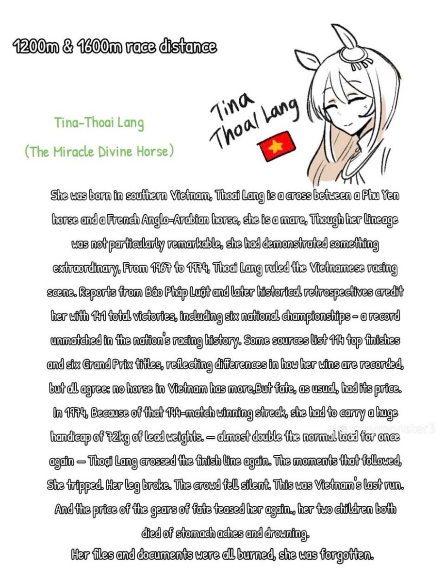 Today when I reading reddit I suddenly found an artist who inspired by my design and make this wonderful 🇻🇳 Tina Thoại Lang art !✨😭😭 umamusume worldwide!!!!