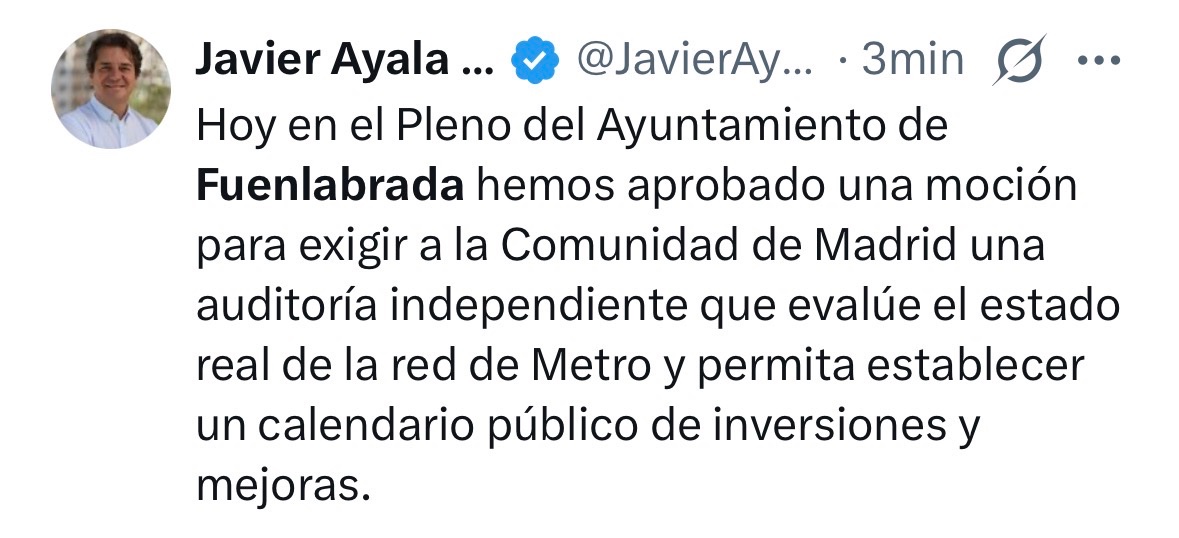 popularesfuenla's tweet image. El señor Ayala se ha enfadado porque ha preferido aprobar una moción con datos falsos que conseguir la unanimidad del pleno.

No le importa nuestra ciudad. Le importa hacer méritos en el sanchismo. 

#Fuenlabrada