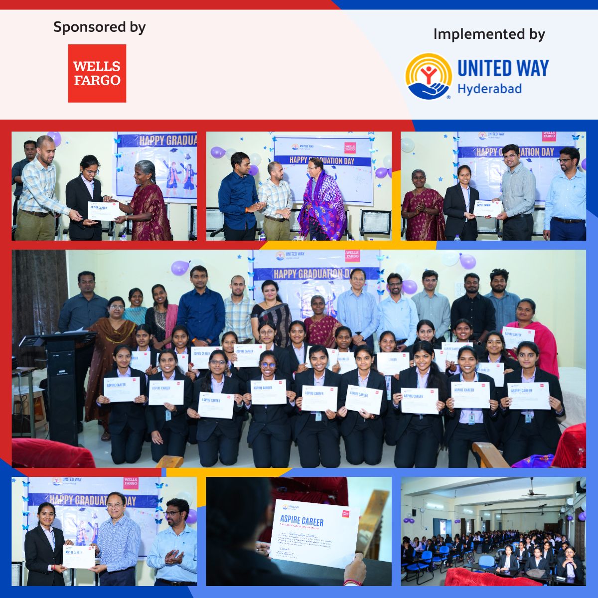 unitedwayhyd's tweet image. Celebrating the graduation of 25 students from the Aspire Career Digital Marketing Training at Government Degree College for Women, Begumpet, supported by @WellsFargo.
Empowering young women with digital skills for stronger career opportunities.
#BankofDoing #WellsFargo