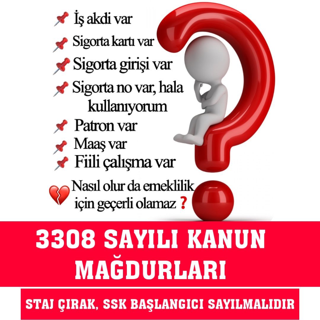 YURT DIŞINDA STAJ YAPANIN BAŞLANGIÇ TARİHİ TÜRKİYE'DE KABUL EDİLİRKEN, BİZİM STAJ BAŞLANGICIMIZ NEDEN KABUL EDİLMİYOR?
<a href="/muratemirchp/">Murat Emir</a>
<a href="/okonuralp/">Okan Konuralp</a>
<a href="/semradincerchp/">Semra Dinçer</a>
<a href="/TekinBingolCHP/">Tekin BİNGÖL</a>
<a href="/AKDOGANumut/">Umut Akdoğan</a>
Geleceğimizi Çaldılar
TBMM'de yasa bekliyoruz 
#StajyerÇırağıYarımSigortaylaMağdurEttiler
