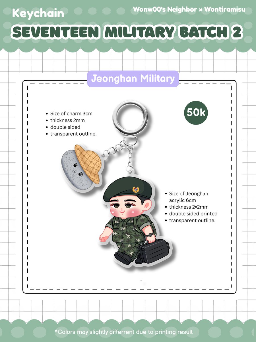 Wonw00sNeighbor's tweet image. 𝗢𝗽𝗲𝗻 𝗣𝗿𝗲-𝗢𝗿𝗱𝗲𝗿 𝗦𝗲𝘃𝗲𝗻𝘁𝗲𝗲𝗻 𝗠𝗶𝗹𝗶𝘁𝗮𝗿𝘆 𝗞𝗲𝘆𝗰𝗵𝗮𝗶𝗻 𝗕𝗮𝘁𝗰𝗵 𝟮🪖

likes❤ &amp;amp; rt🔁 are appreciated💕

📅05-25 Maret 2026
🕔2-4 weeks after close PO
🎁Get freebies
Settlement by🍊

Link order: forms.gle/b38CnabnKEVg6Y… 

#seventeen #carat #keychain