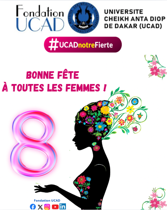 FondationUCAD's tweet image. 📷 Bonne Fête à toutes les Femmes de l’UCAD, aux donatrices, partenaires, alumni,
La Fondation UCAD salue votre dévouement exceptionnel qui fait rayonner notre université d’excellence !
#UCADnotreFierté #FondationUCAD #compublique #comdigitale #JournéedelaFemme @UCAD_Senegal