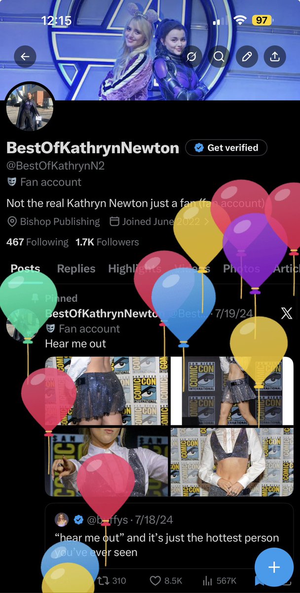 BestOfKathrynN2's tweet photo. Balloons 😍 #KathrynNewton #HappyBirthday #happybirthdaytome #birthday #ballons https://t.co/32sTHhnyaF