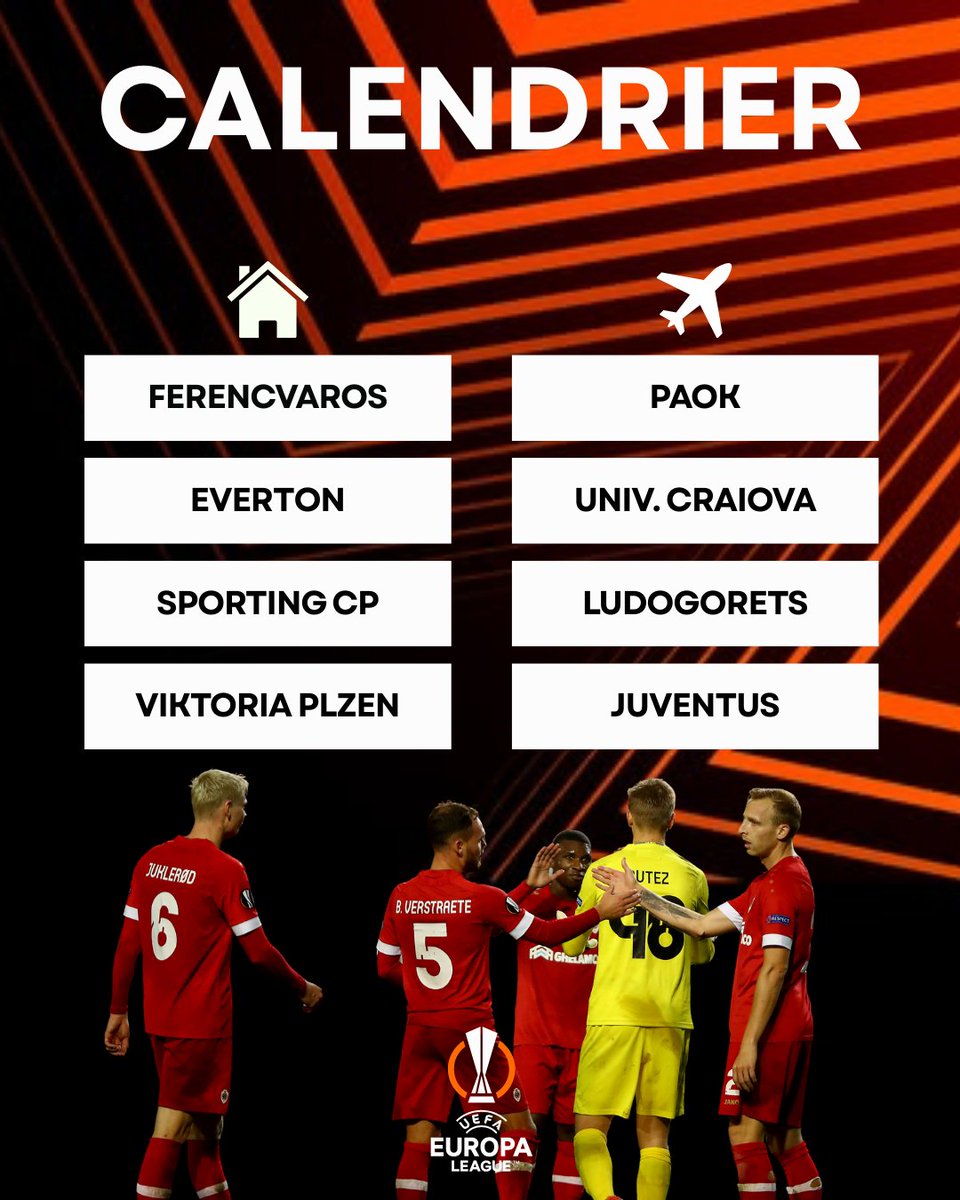 saintmarcsquad's tweet photo. 🇪🇺 Le calendrier européen est tombé pour nos clubs belges ! 🇧🇪

🏹 La Gantoise – Conference League 🏆
🇹🇷 Galatasaray | 🇪🇸 Valencia | 🇨🇭 Zurich | 🇨🇭 Sion | 🇲🇰 Shkendija | 🇮🇪 St Pat’s

👉 Calendrier piégeux mais abordable. Les déplacements à Galatasaray et Valence seront très chauds, mais la qualification est clairement jouable.

💎 Antwerp – Europa League 🏆
🇭🇺 Ferencváros | 🏴󠁧󠁢󠁥󠁮󠁧󠁿 Everton | 🇵🇹 Sporting CP | 🇨🇿 Plzeň | 🇬🇷 PAOK | 🇷🇴 Craiova | 🇧🇬 Ludogorets | 🇮🇹 Juventus

👉 Très gros test. Entre Everton, Sporting et la Juventus, c’est un calendrier relevé… mais Antwerp a l’effectif pour rivaliser.

👑 Anderlecht – Ligue des Champions 🏆
🇮🇹 Inter | 🏴󠁧󠁢󠁥󠁮󠁧󠁿 West Brom | 🇹🇷 Rizespor | 🇩🇰 Copenhague | 🏴󠁧󠁢󠁳󠁣󠁴󠁿 Celtic | 🏴󠁧󠁢󠁥󠁮󠁧󠁿 Arsenal | 🇩🇪 Leipzig | 🇫🇷 PSG

👉 Calendrier extrêmement costaud 😳. Inter, Arsenal, Leipzig et PSG… il faudra créer des exploits pour aller chercher la qualification.

🇧🇪🔥 Une saison européenne qui s’annonce spectaculaire pour nos clubs !