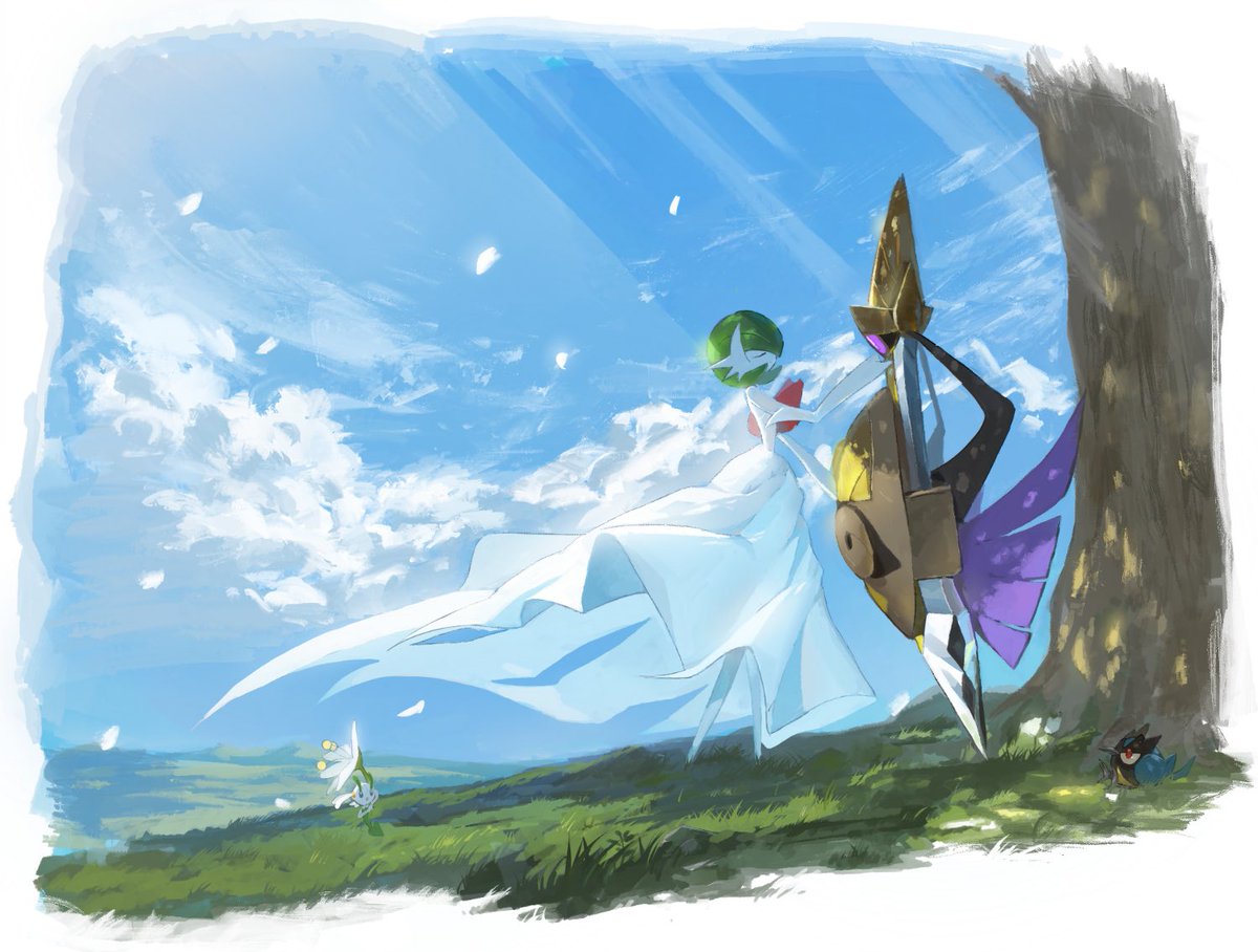 HAKUMOGERA's tweet image. サーナイトとギルガルド
#Pokemon  #ポケモン #ポケモンイラスト #イラスト