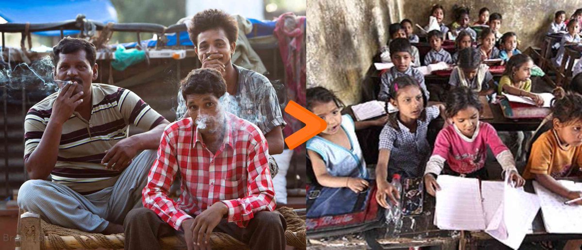 🚨 Rural India spends more on gutkha than education. 

Rural households spend just 2.5% of their consumption on education, while 4% goes to tobacco products, largely gutkha. 🙏

(Household Consumption and Expenditure Survey)