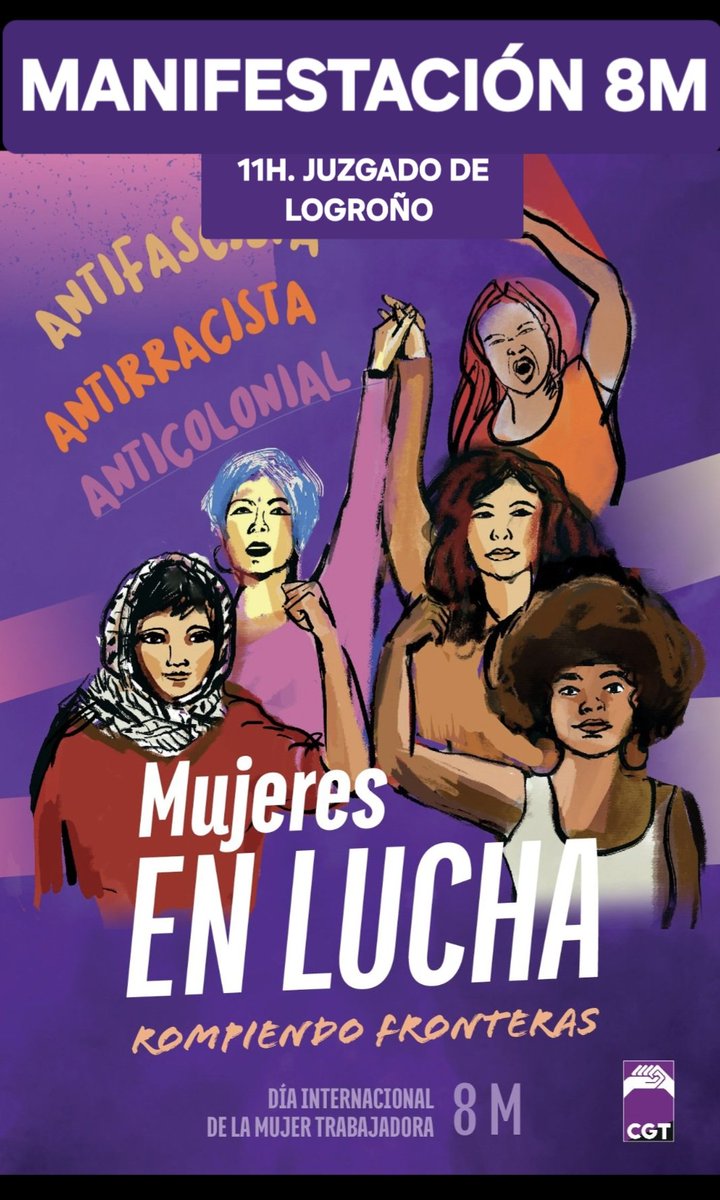 8M 

Manifestación a las 11h.  Salida juzgados de Logroño.