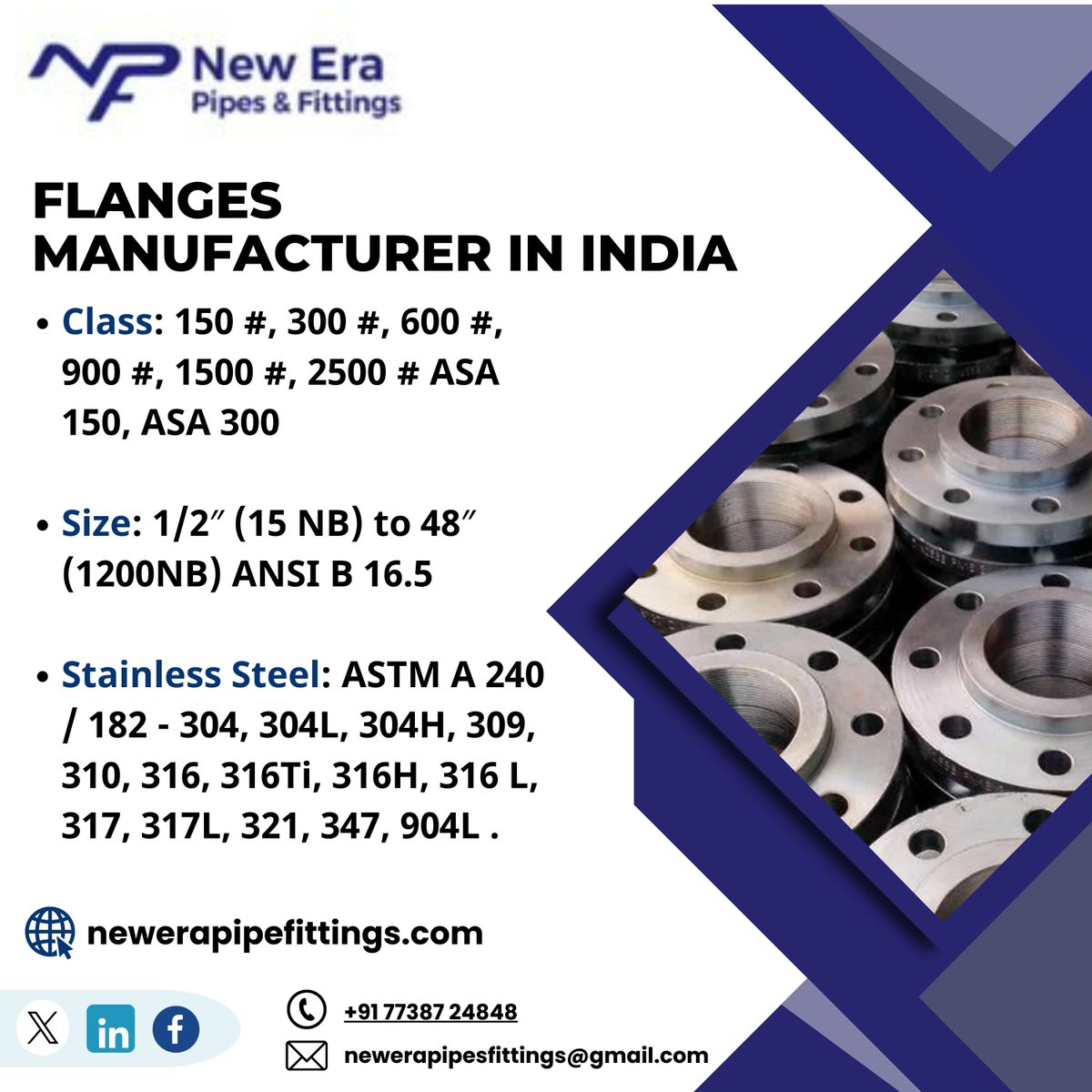 newerapipe's tweet photo. High Quality Flanges Manufacturer in India - New Era Pipes &amp; Fittings New Era Pipes &amp; Fittings is one of the largest Flanges Manufacturer, Supplier  in India.  Product Source:https://t.co/YZ6MBtnSHq #FlangesManufacturersinIndia #FlangesManufacturers #Flanges https://t.co/IJYeZ2badQ