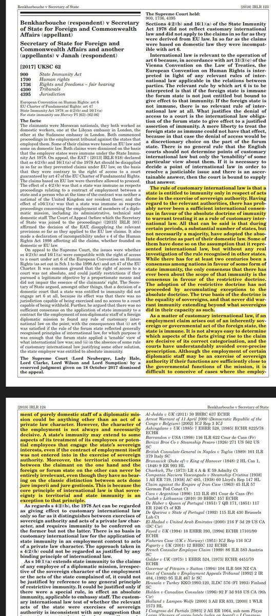 CoA has a very interesting approach to diplomatic law. In the matter at hand, CoA established a hardline rule that: "employment contracts(esp for locals)are private &amp; not covered by state immunity. 
Other jurisdictions consider the nature of employment.
Will SCORK look into it?