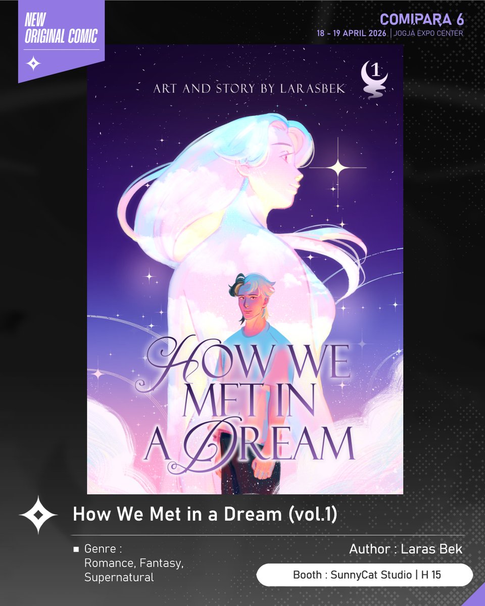 comipara_id's tweet photo. [COMIC RAID]
Author: Laras Bek
Booth: H 15  -  SunnyCat Studio

Ini diaaa komik baru karya Kak Laras Bek, berjudul "How We Met in a Dream (vol.1)" yang akan dijual di Comipara 6 besok lho!

Sampai ketemu di venue! ✨

Comipara 6
18-19 April 2026
Jogja Expo Center

#comicraid6 https://t.co/adAJQnS20t